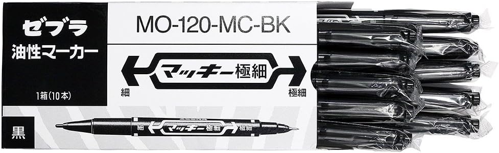 Zebra permanent marker McKee extra fine B-MO-120-MC-BK Black 10 pieces