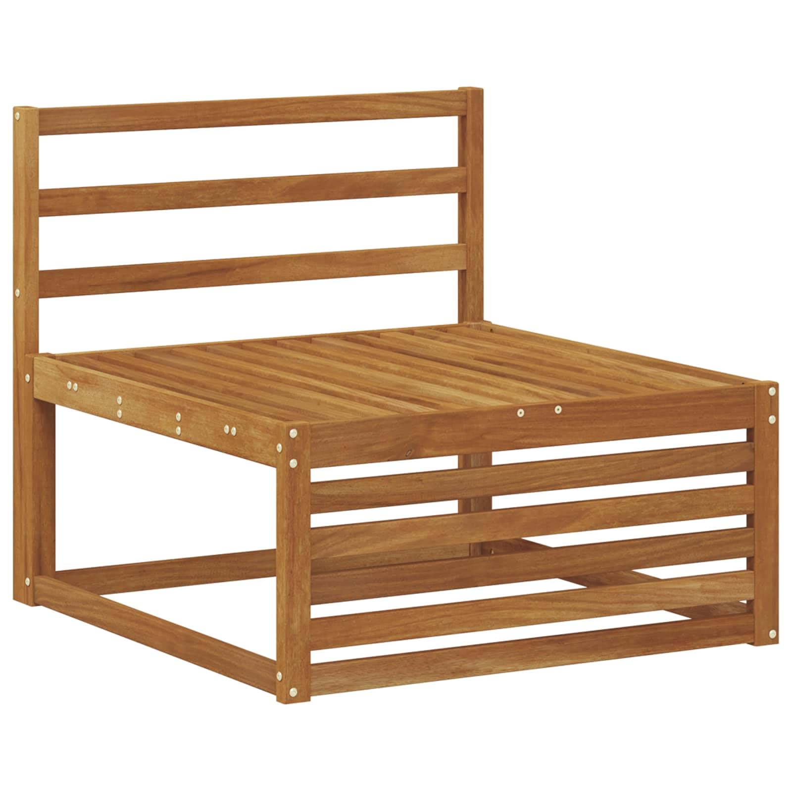 Gartengarnitur 5-teilig aus massivem Akazienholz wetterfestes Sitzgruppe Essgruppe für Terrasse Balkon Gartenmöbel Set mit Hockern und Sofas für Outdoor-Wohnbereich