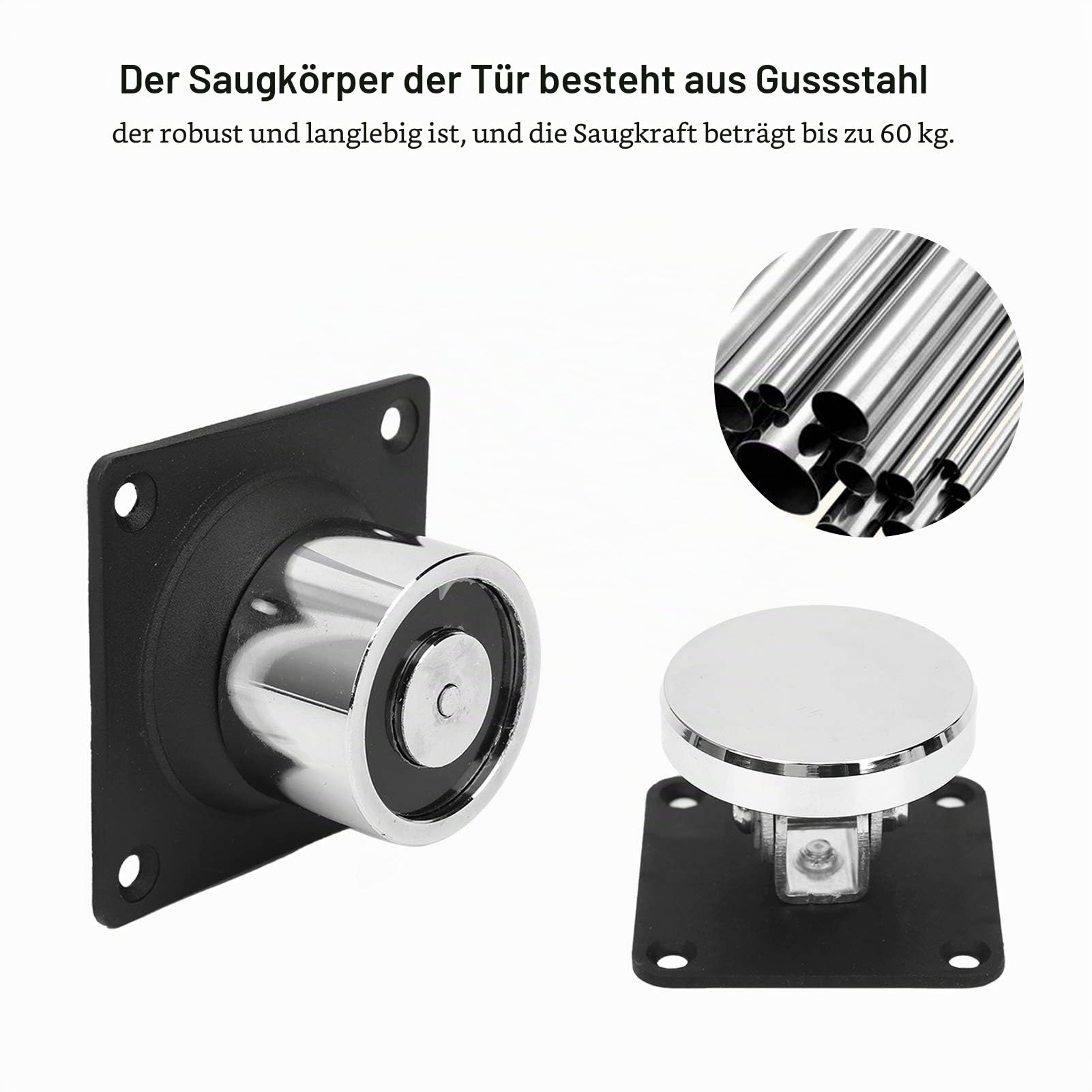 Elektrisches Magnetisches Türschloss, 132,3 Lb Starker Saug Stopper Einzeltür Elektrisches Magnetisches Zugangs Kontroll Schloss für Metall Tür, Brandschutz Tür, Holztür, Glastür