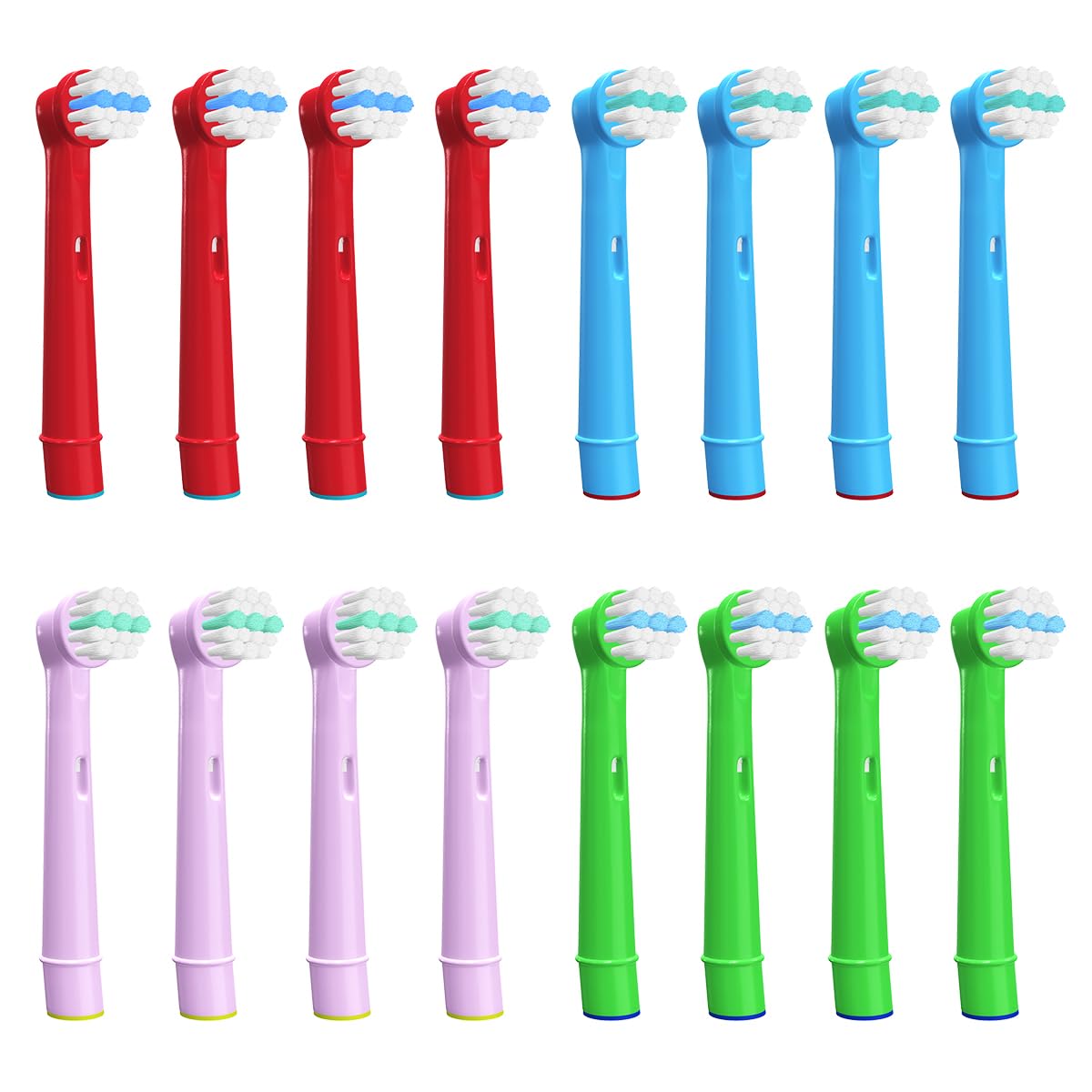 Tsffsy Conjunto de cepillo de dientes de 16 piezas para niños para B oral B, cabezas de cepillo para niños para cepillo de dientes eléctrico recargable con embalaje