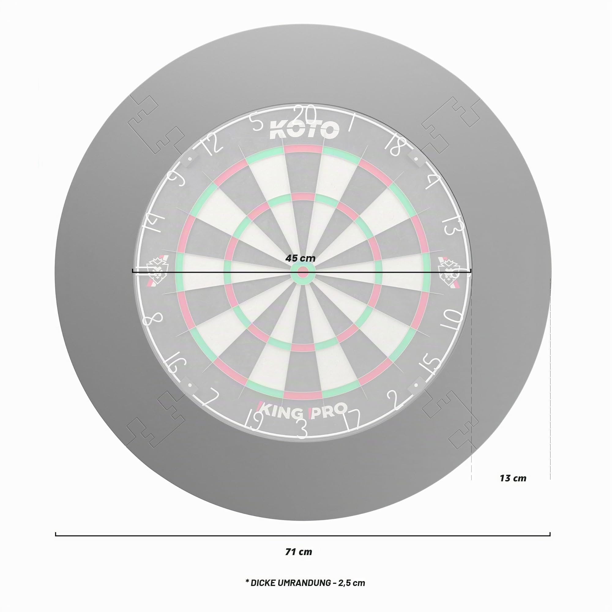 KOTO - 4pcs. Dart Surround, langlebige Dart wandschutz, verhindert Schäden, Eva