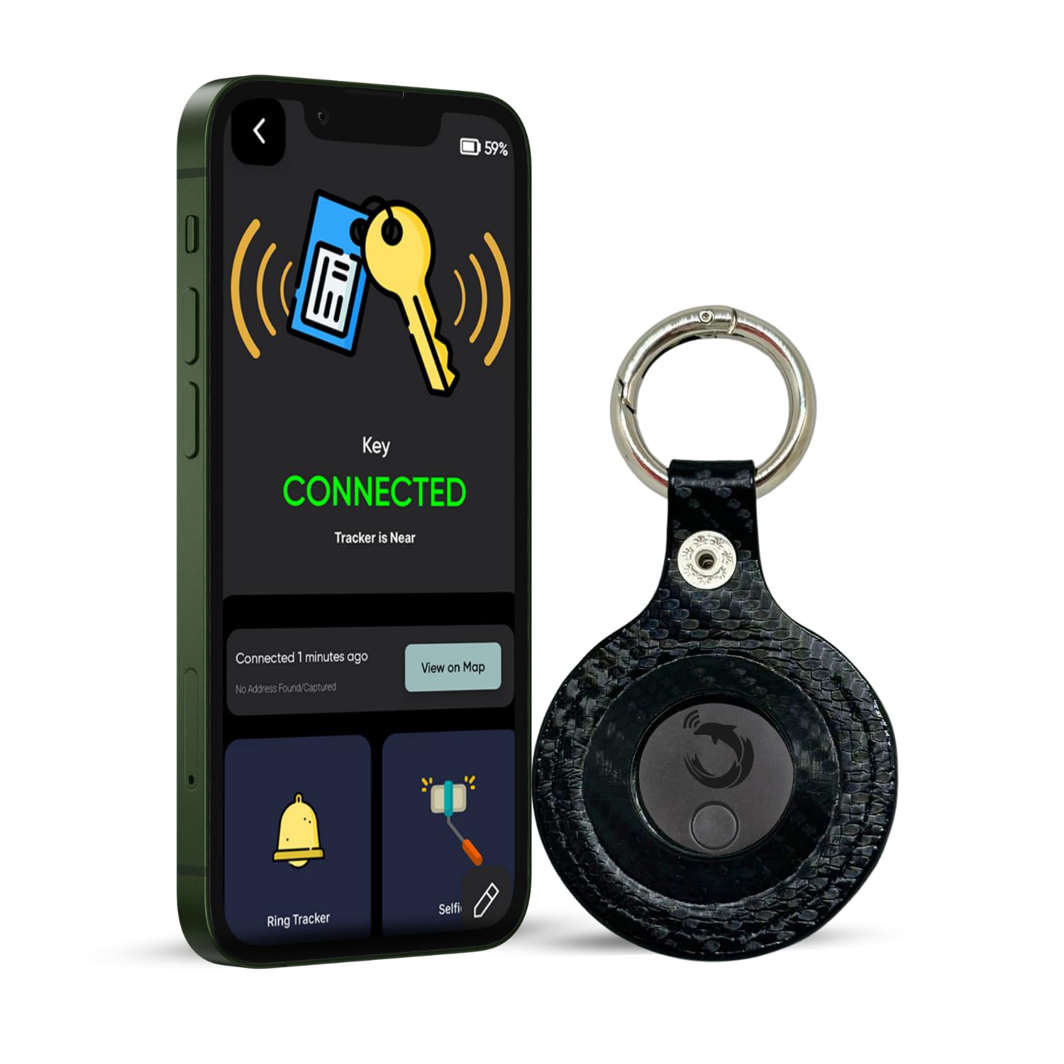 tag8 Dolphin Smart Bluetooth Tracker Pro with Leather Case & Key Ring, Protective Case for Keys, Luggage and More - Carbon Fiber-image-21