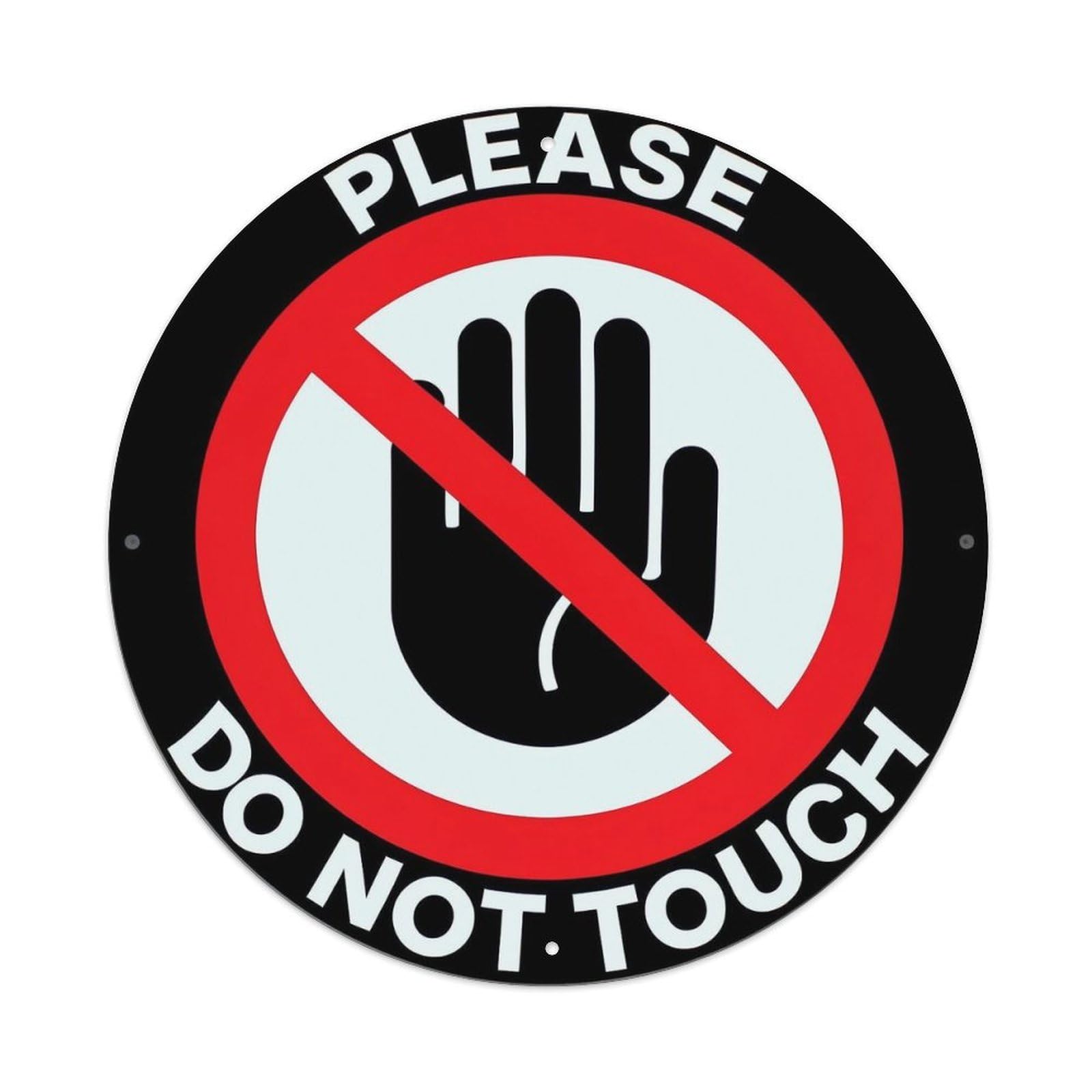 Please Do Not Touch Sign Retro Metal Tin Sign, Vintage Metal Poster for home, Gaming Room, Studio Workshop,Bar,Garage Wall Art Decor 8x8 inch