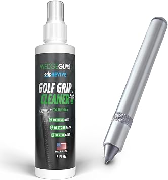 Wedge Guys Golf Grip Cleaner - GripRevive - Restore & Enhance Traction for All Golf Grips - Safe Formula for Improved Performance - Easy to Use Golf Grip Cleaning Solution