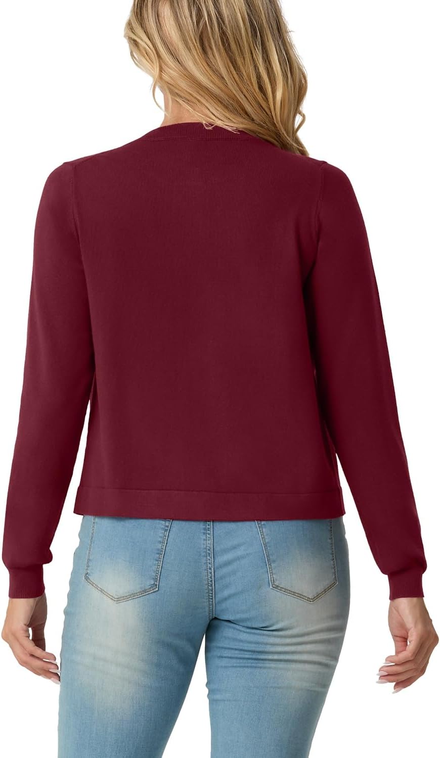 GRECERELLE Women's Long Sleeve Open Front Lightweight Knit Cropped Cardigan Sweater Shrugs, S-2XL - Image 3