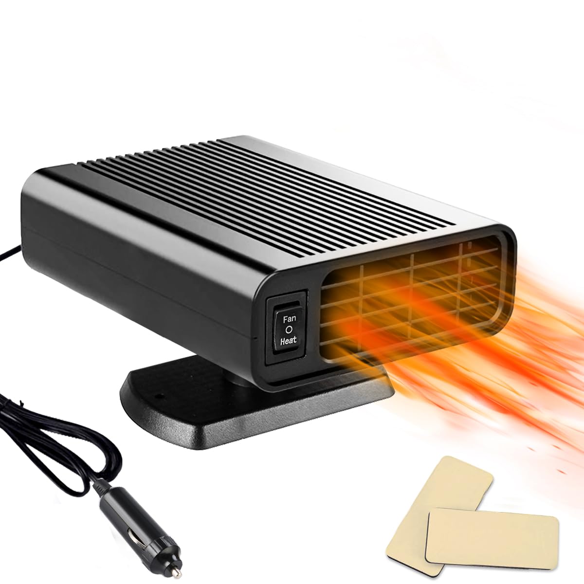 Leaflai Riscaldamento auto 12 V, anti-appannamento auto Demister 150 W, plug in accendisigari, riscaldamento 2 in 1, riscaldamento e raffreddamento del parabrezza