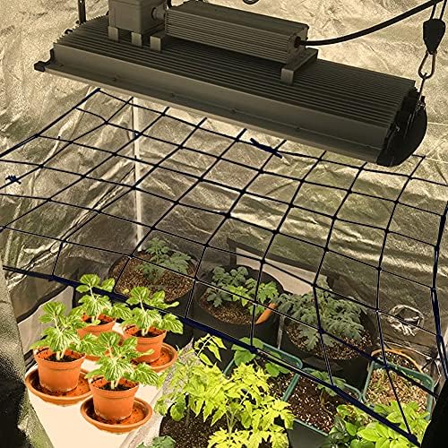 Scrog Net Trellis Netting for Plant 90*90cm Elastic Trellis Netting Flexible Plant Net for Grow Plant Tents Mesh Net Tent With Hooks 1pack
