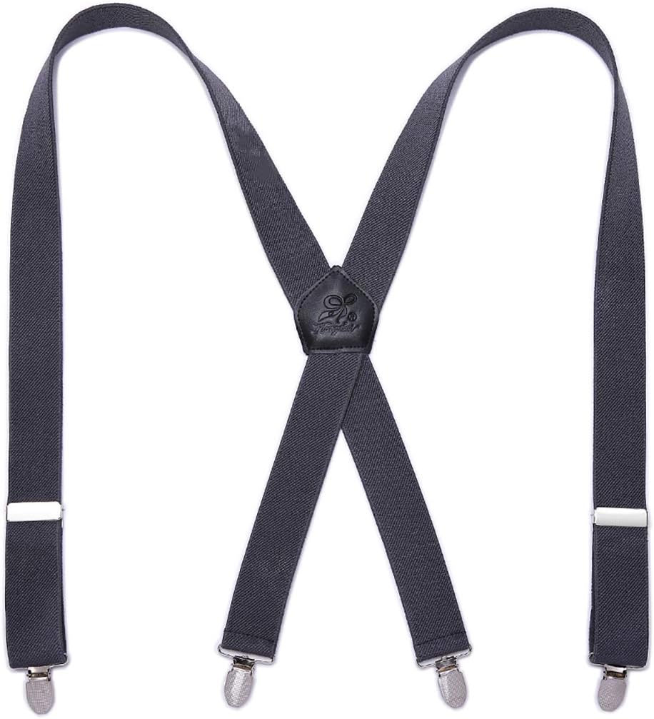 Men Braces Strong Metal Clips 4 X Back Durable Elastic Adjustable Suspenders Heavy Duty Mens Braces