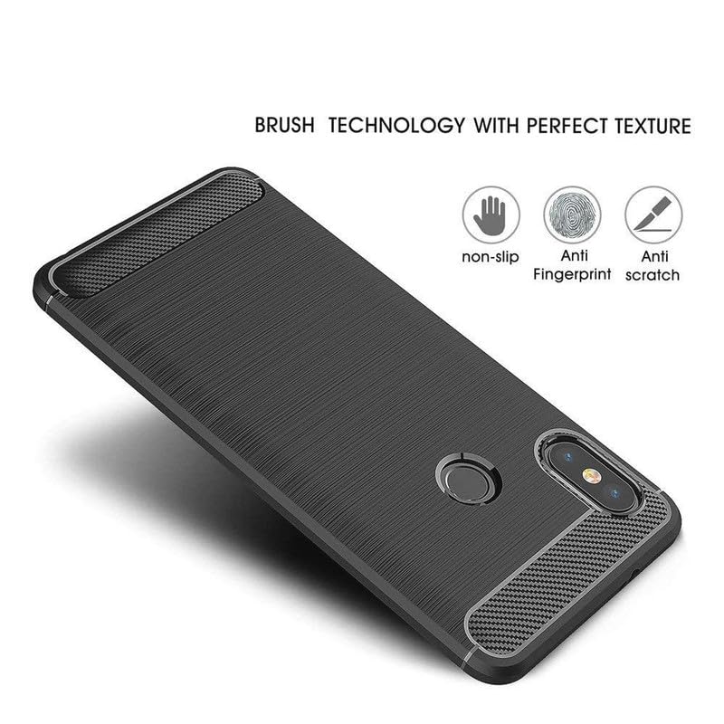 Image of Hybrid Carbon Fiber Back Case for Mi Redmi Note 5 Pro (Black)