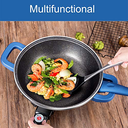 image for JIDI Large Electric Wok with Lid Non Stick, Vacuum Lid, 32cm Electric 