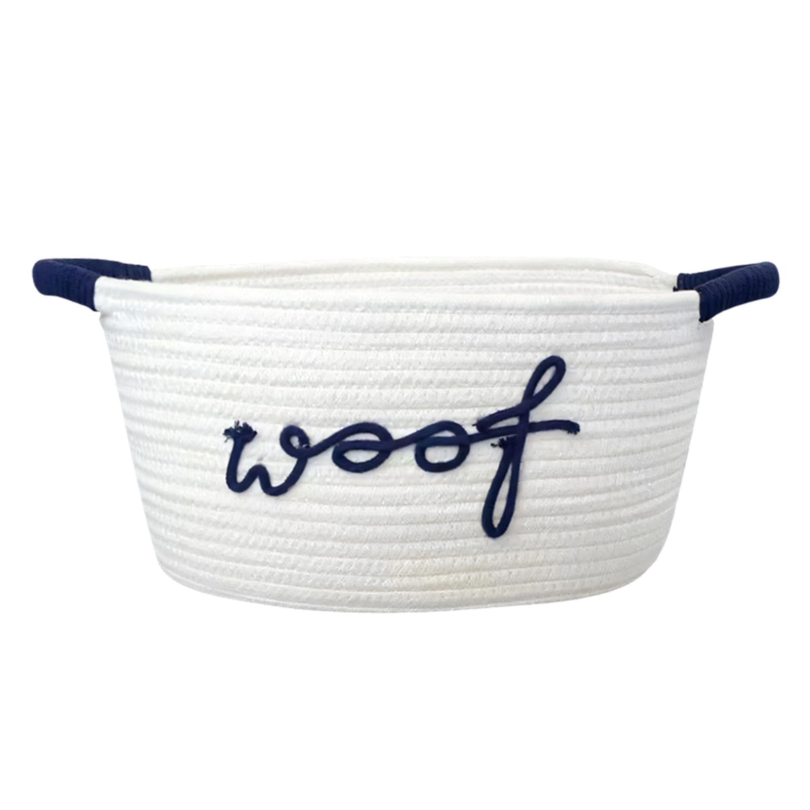 Decorative Dog Toy Keeper Basket Showcasing Dog Pattern and Reinforced Handles for Easy Transport Breathable Pet Toy Hamper