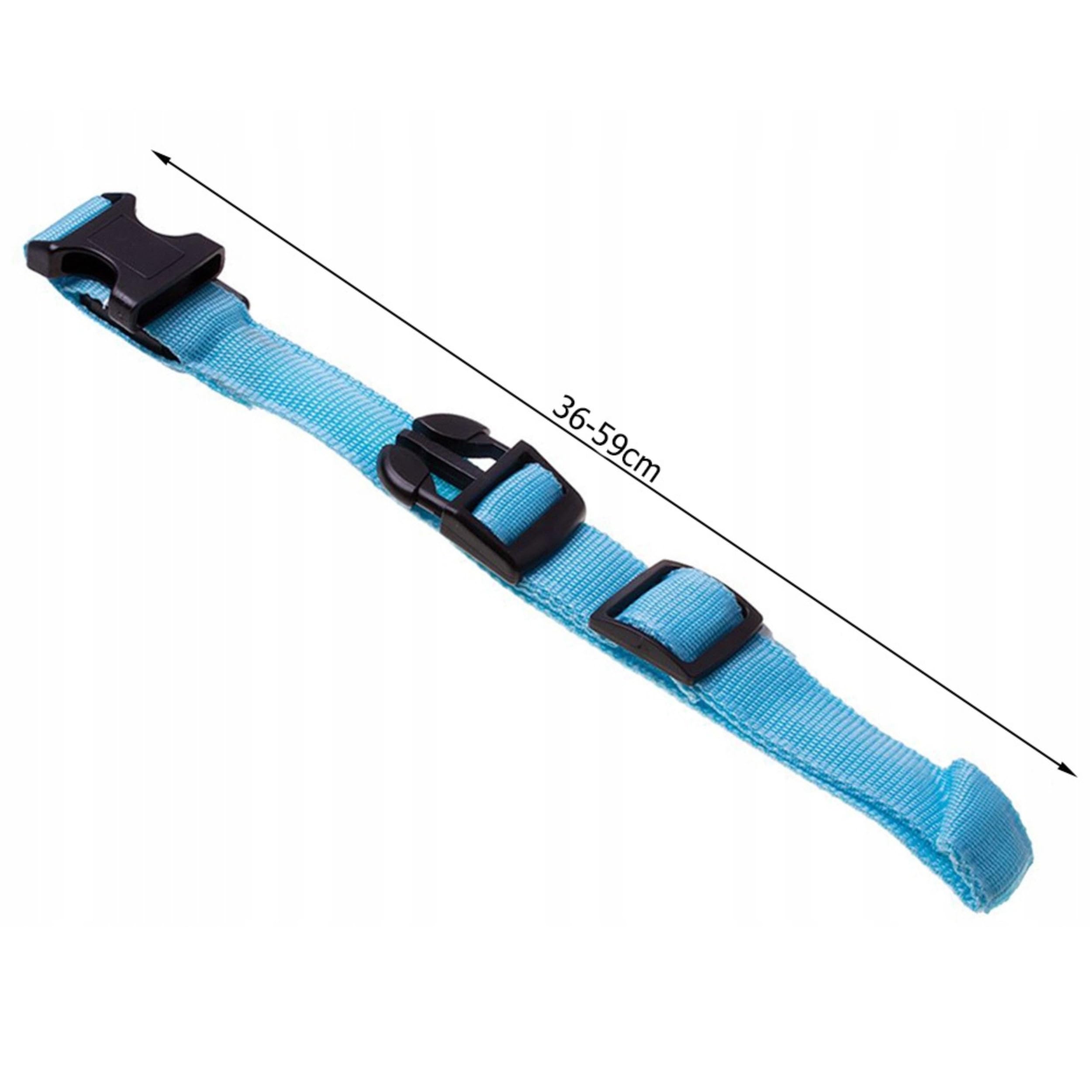 PARENCE - Regulowana obroża LED dla psa 36-59 cm - 3 tryby światła, bezpieczeństwo nocne, oświetlenie obroży dla psa i kota, widoczne z odległości 500 m, wodoodporne, z bateriami CR2016 - niebieskie