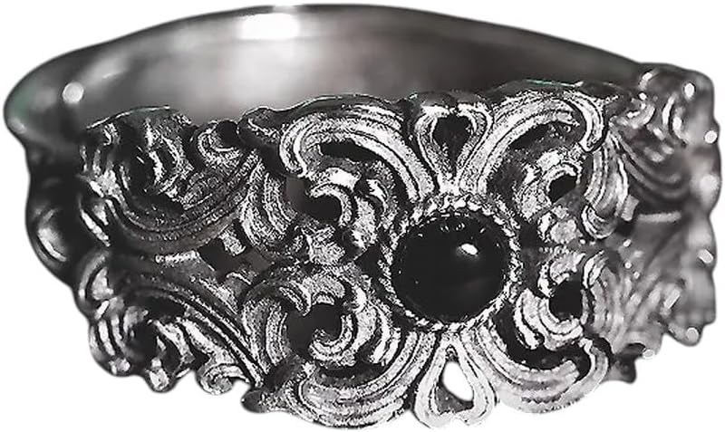 New 2026 Retro Mongolian Tribal Flower Pattern Open Ring for Men & Women Antique Gothic Adjustable Alloy Silver Plated Jewelry Gift Fashion Accessories Creative