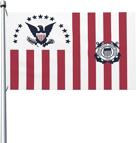Ensign of the United States Coast Guard (1915-1953) Bandera de 3 x 5 pies, poliéster duradero de doble cara, divertida pancarta decorativa para