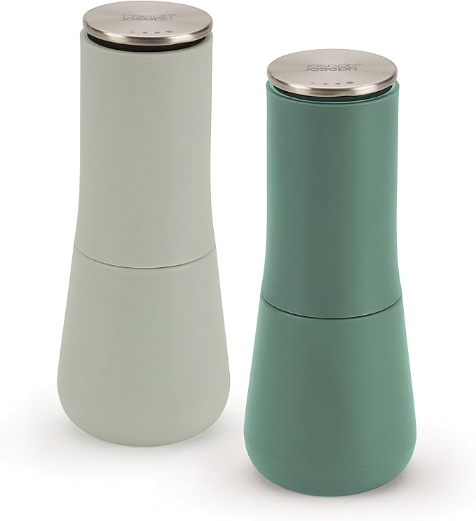 Joseph Joseph Milltop NonSpill Salt and Pepper Mill Set Refillable