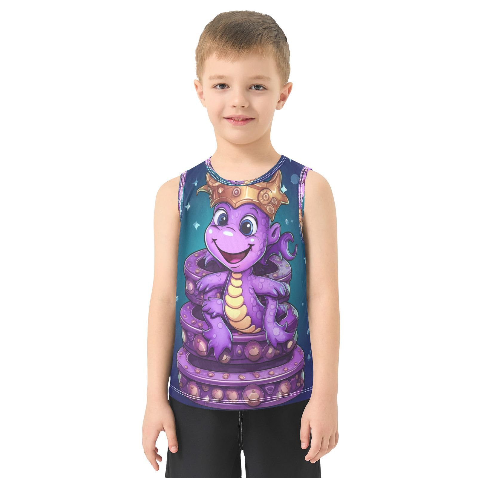 Lindo Doodle Animal Caballito De Mar Camisetas Sin Mangas Tipo Tank Top para Niños Jóvenes Ideales para Actividades Deportivas