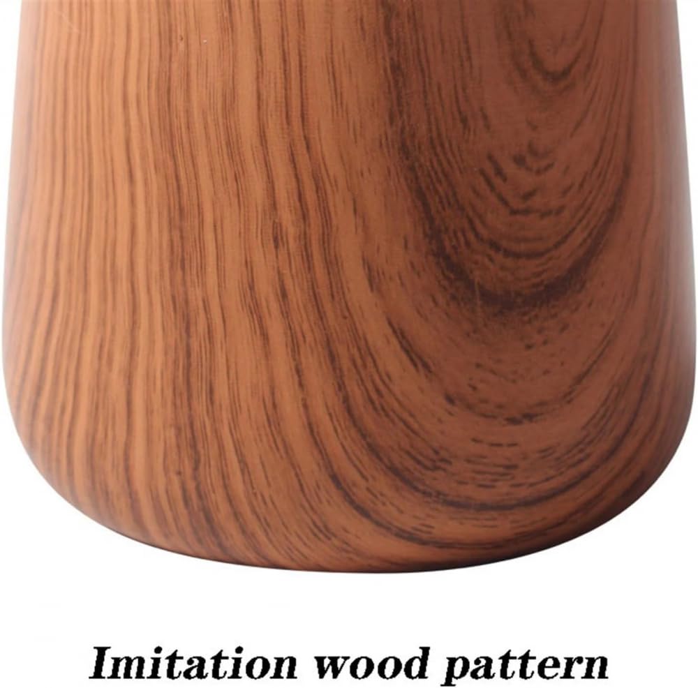 Vasi da fiori creativi, vasi rotondi in ceramica in stile antico, contenitori for piante, contenitori for piante da interno con vassoio, design in finto legno con fori di drenaggio, fiori, vasi, secch