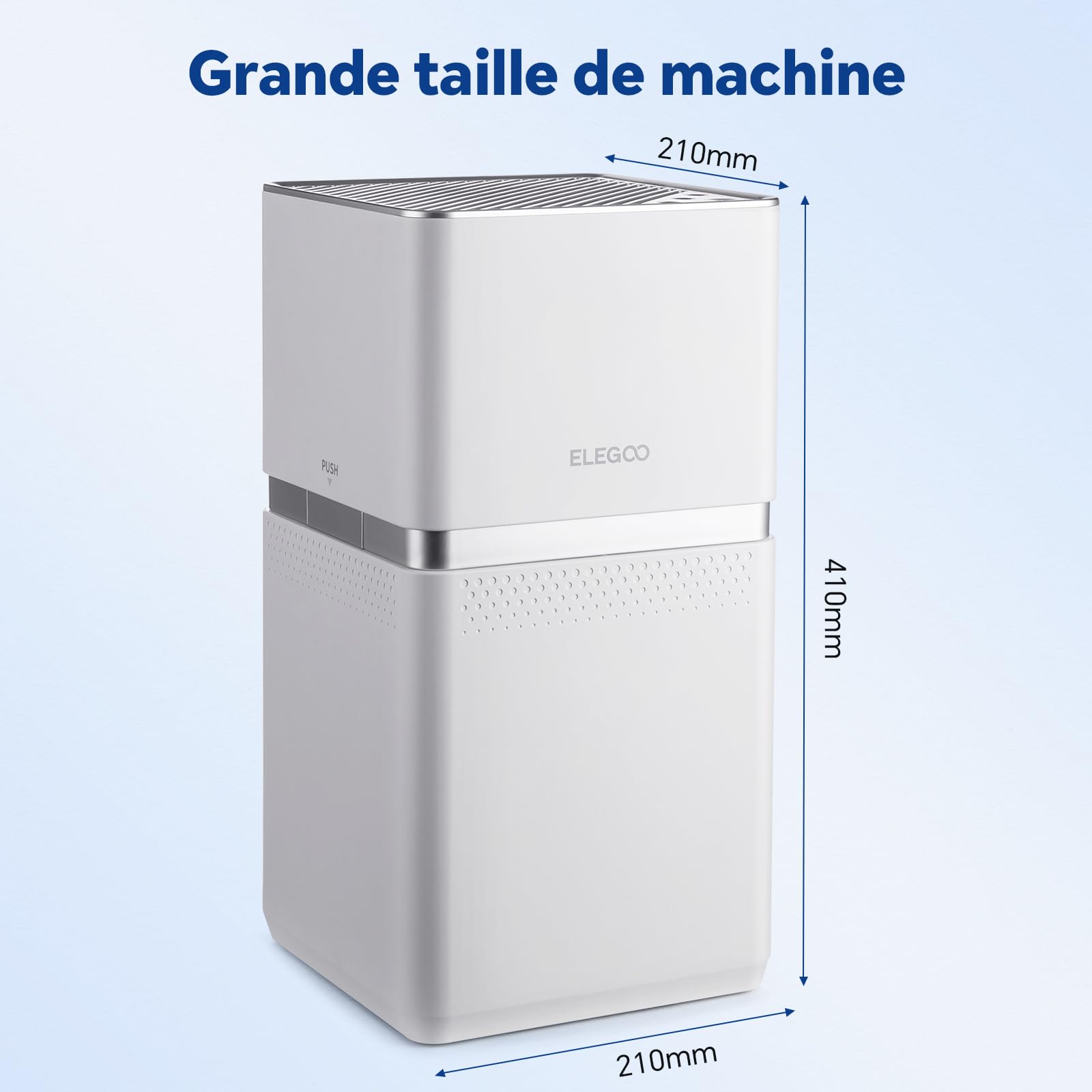 ELEGOO Mars Mate Purificateur d'air avec filtre à charbon actif adapté aux imprimantes 3D LCD Saturn 3 Ultra Mars 4 Ultra Taille de 210 mm x 247 mm x 410 mm