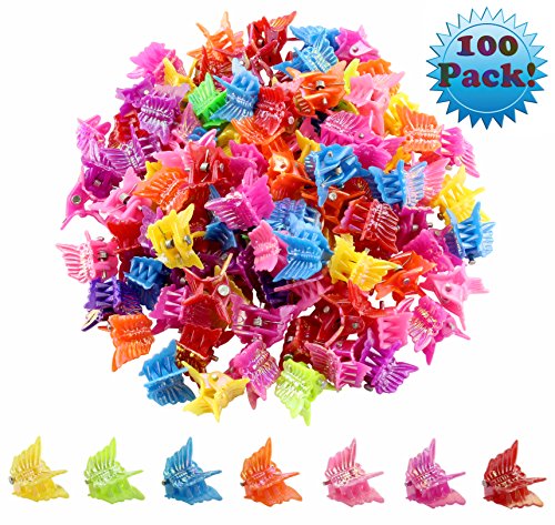 100 Pack of 90's Butterfly Hair Clips, 90's Accessories Hair Clips, Bulk Small Butterfly Hair Clips (100-Pack)