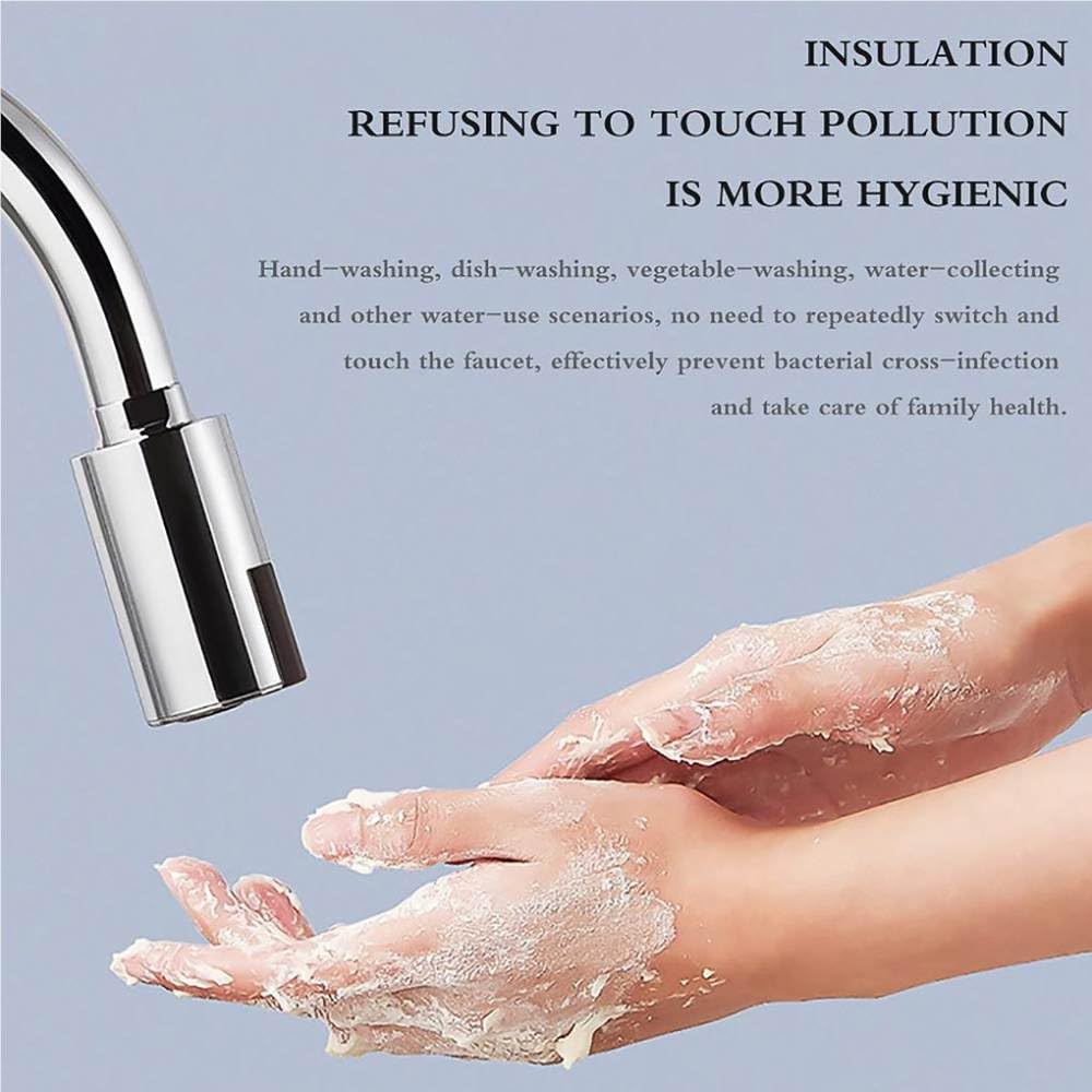 Grifo inteligente Mezclador con sensor de ahorro de agua Detección de luz roja Adaptador automático Grifos M22/M24 No para baño Cocina, 2 piezas