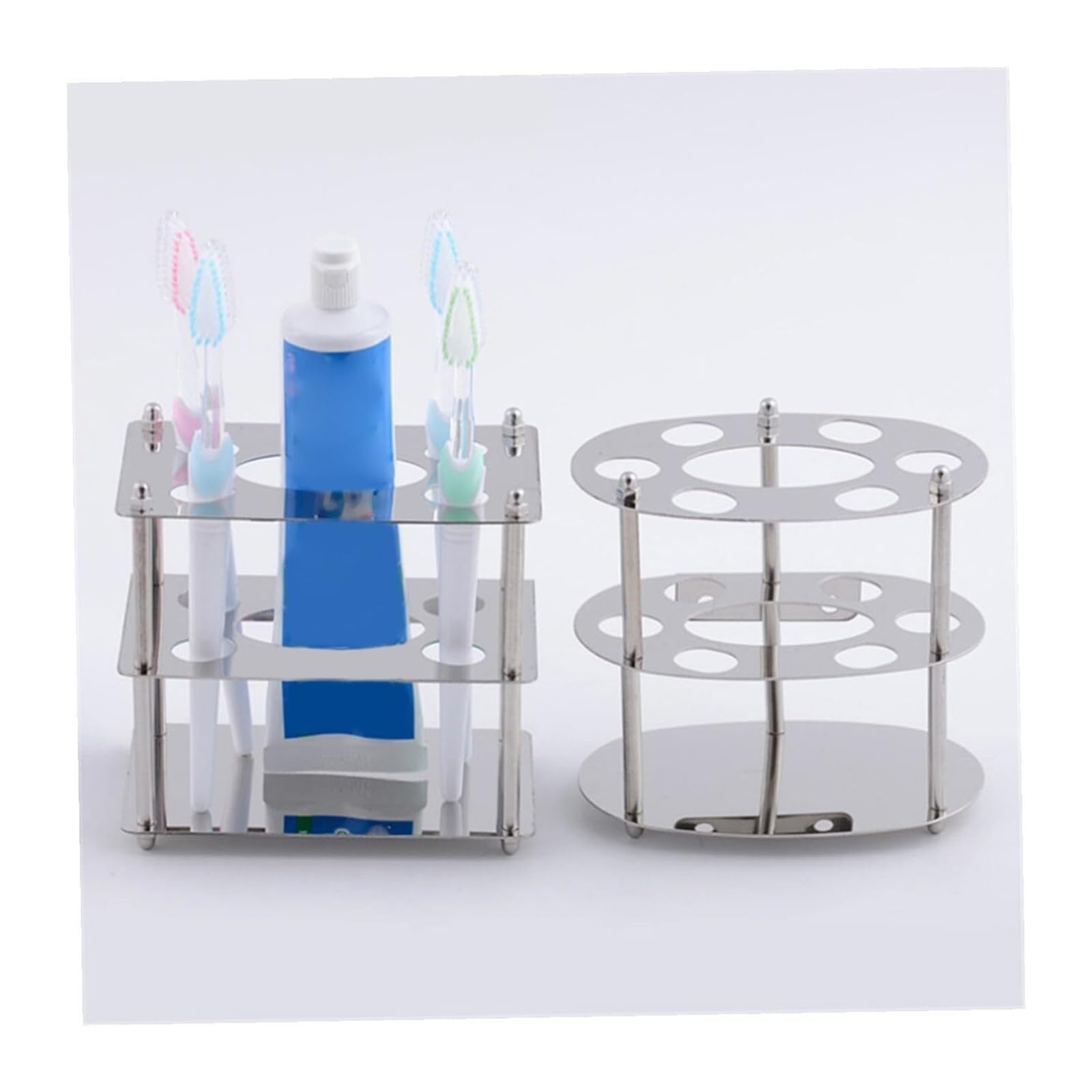 Portacepillos de Dientes Soporte de Acero Inoxidable for Pasta Dientes, Soporte for cepillos, Estante sin Taladro, Accesorio baño Vaso de Enjuague bucal Reutilizable