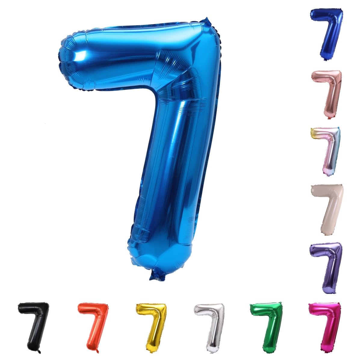 YPSelected 32 Inch Large Foil Helium Number Balloon Birthday Wedding Party 0-9 (Blue, 7)