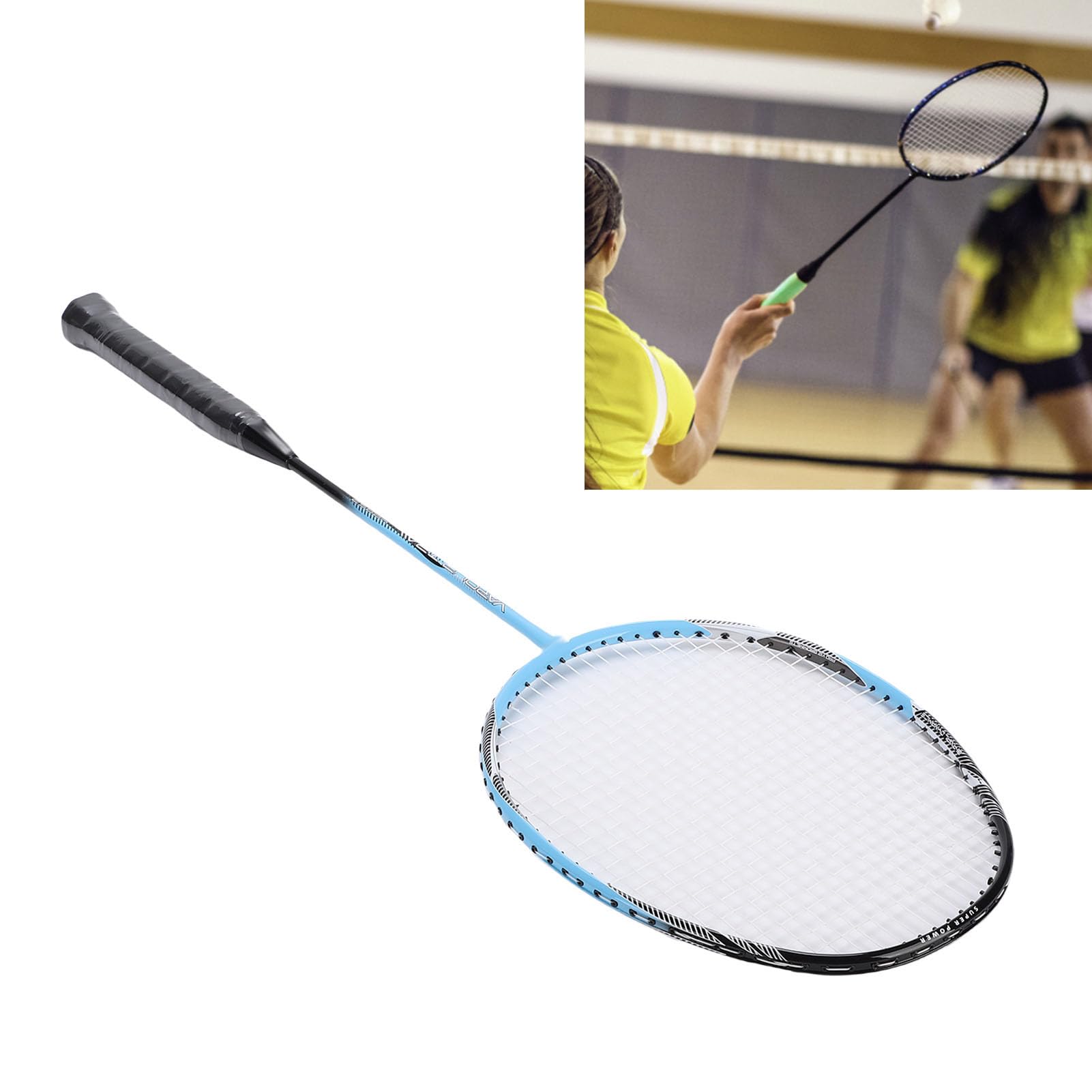 Racchette da badminton SustVita interamente in fibra di carbonio con 3 volani per il gioco ricreativo e l'allenamento con un giunto a T stabile per una maggiore durata Set da 2