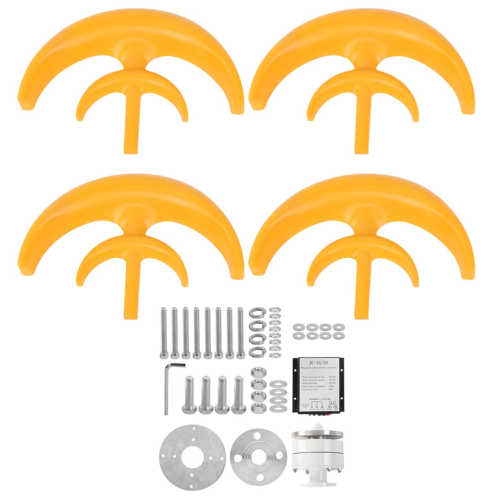 CHICIRIS Generador de Viento de 1200W, 4 Paletas/equipo Productor de Electricidad de Ala para Alumbrado Público (12V)