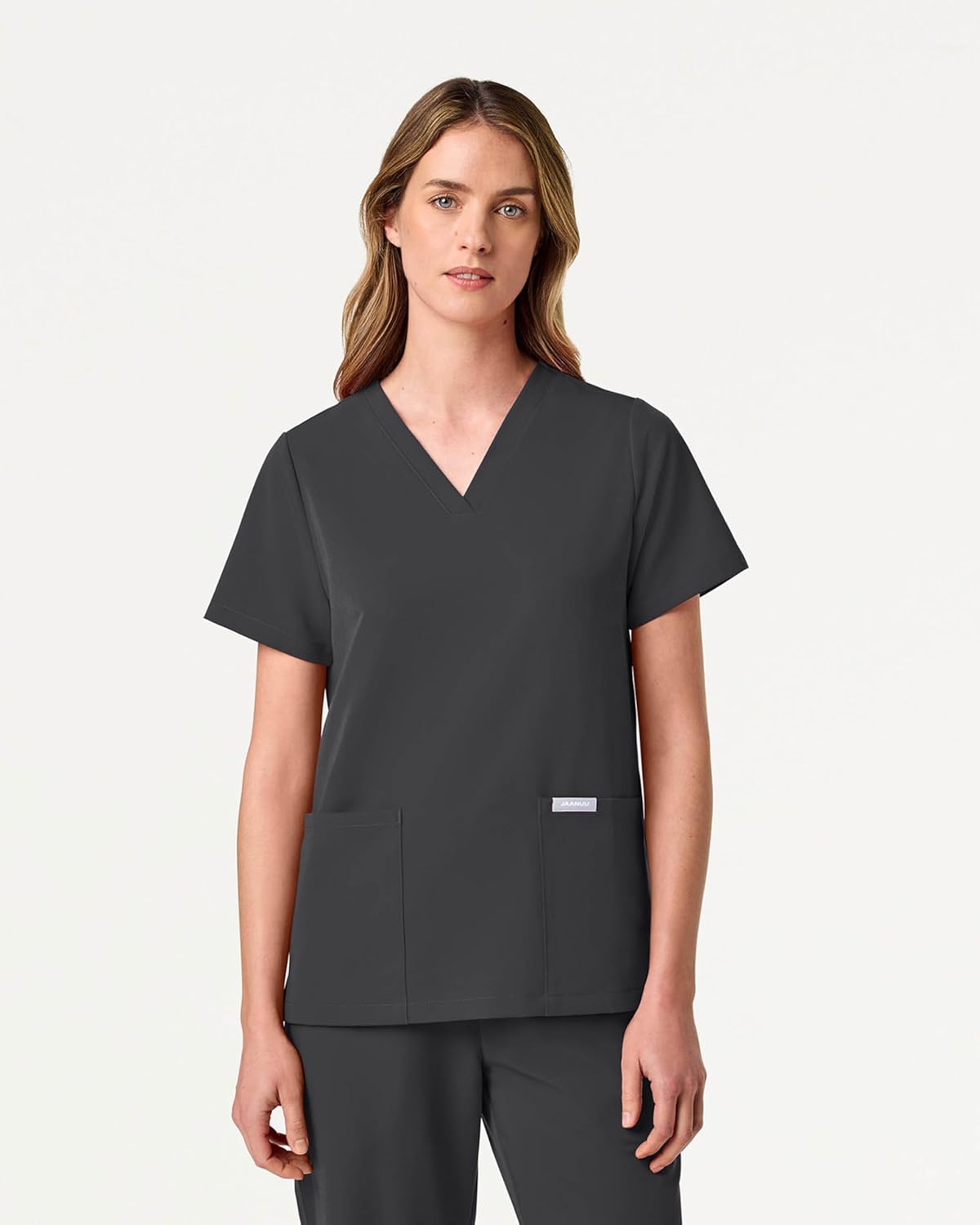 JAANUU UltraLAST Essential Performance Women’s 6-Pocket Scrub Set – 4-Way Stretch, Adjustable Waist, Top & Pants