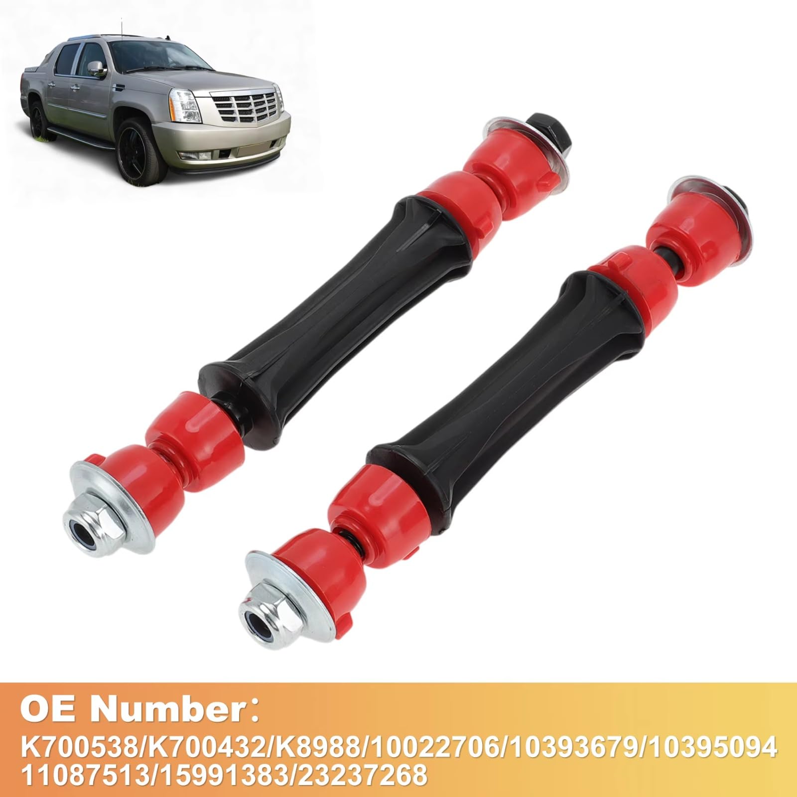 Kit de 2 bieletas de Barra estabilizadora Delantera, bieletas de Extremo de Barra de suspensión K700538, Compatible con Chevrolet para Tahoe 2004-2019 y Avalanche 2007-2013.