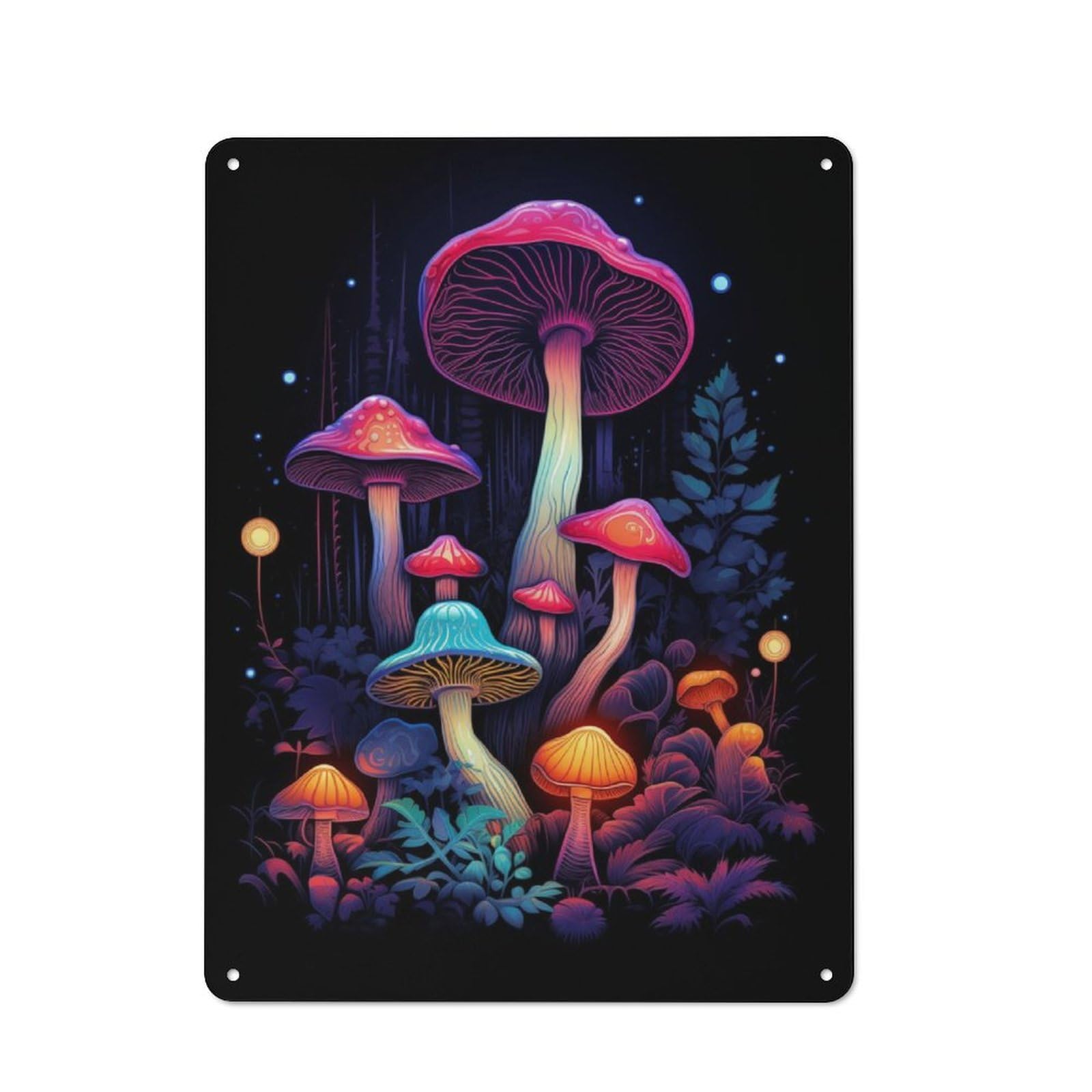 Junmoney Neon Mushroom Dream Metal Sign 40X30cm With For Hallway Wall, Rustic Decor, Housewarming Present For People Styling Hallway