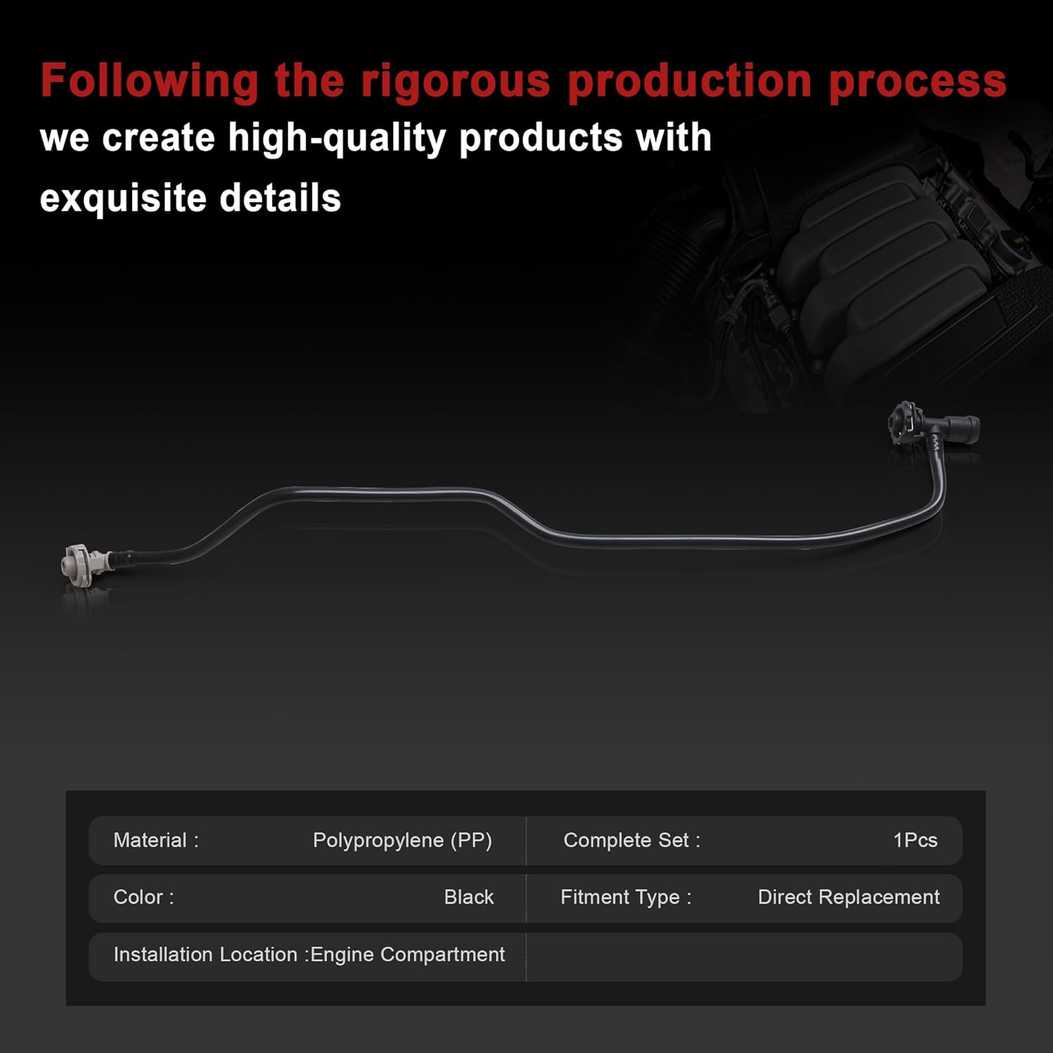 8W0121081BL 8W0121081ED Engine Coolant Radiator Reservoir Tank Overflow Hose Compatible With Audi A4 A5 Quattro 2.0T 2016-2020