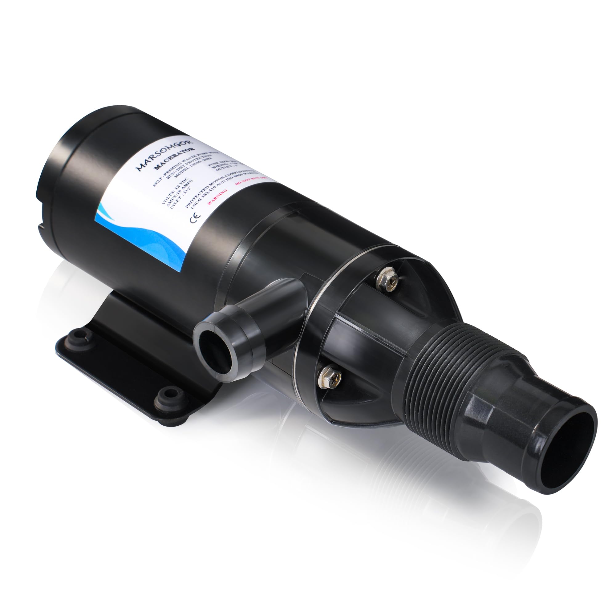 Upgrade Materials, Macerator Pump for 18590-2092, 12V 12GPM, Self Priming Macerator Waste Pump, Run-Dry Protection, Sturdy Build, High Performance, for RV,Marine,Household Wastewater