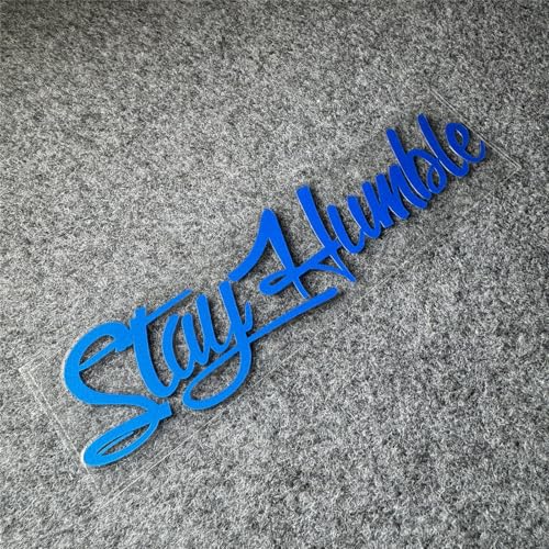 Image of Car Stickers for Stay Humble Auto Front Rear Windshield Window Decal Vans Truck Window Tail Decoration (Blue, 500x125mm)