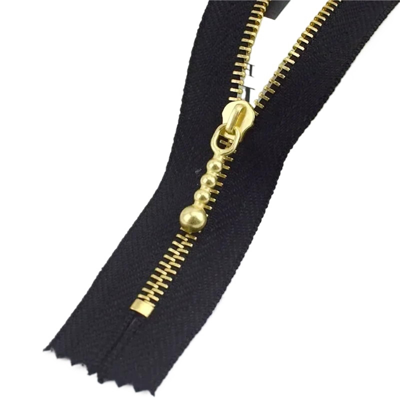Cremallera de Metal for chaqueta, cremalleras con bloqueo automático, bolsillo reparación, cierre cremallera, Kit costura repuesto, 10/20 piezas, 12-40cm, 3#(BlackGold,20cm-20Pcs)