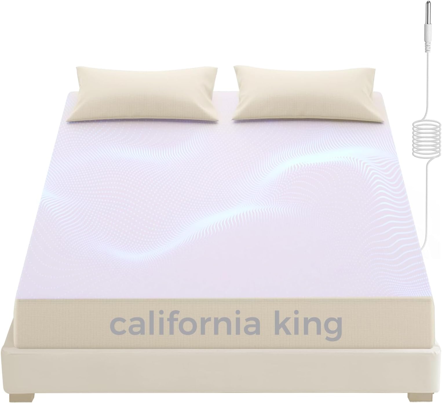 Grounding Fitted Sheets, Earthing Bed Sheets, 95% Organic Cotton + 5% Pure Silver Fiber, Grounded Sheets with Grounding Cord, Conductive Grounding Cover for Better Sleep (Beige, California King)