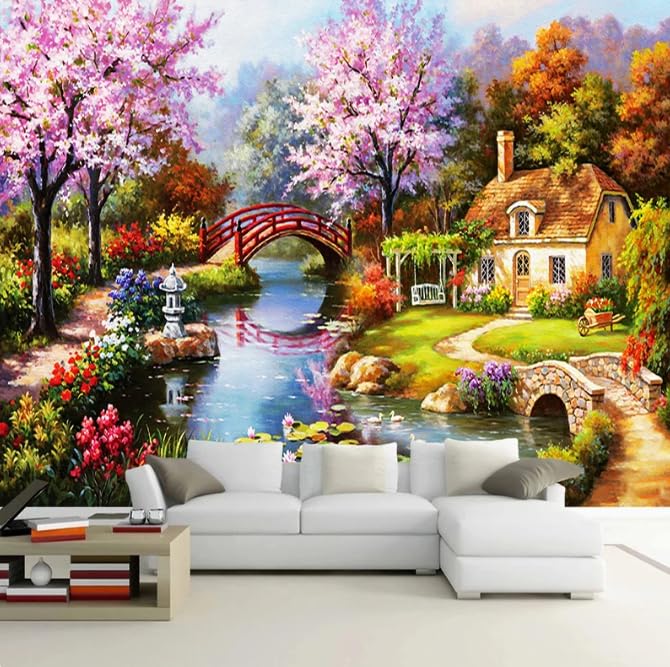 Papier peint panoramique pastoral grand format chambre