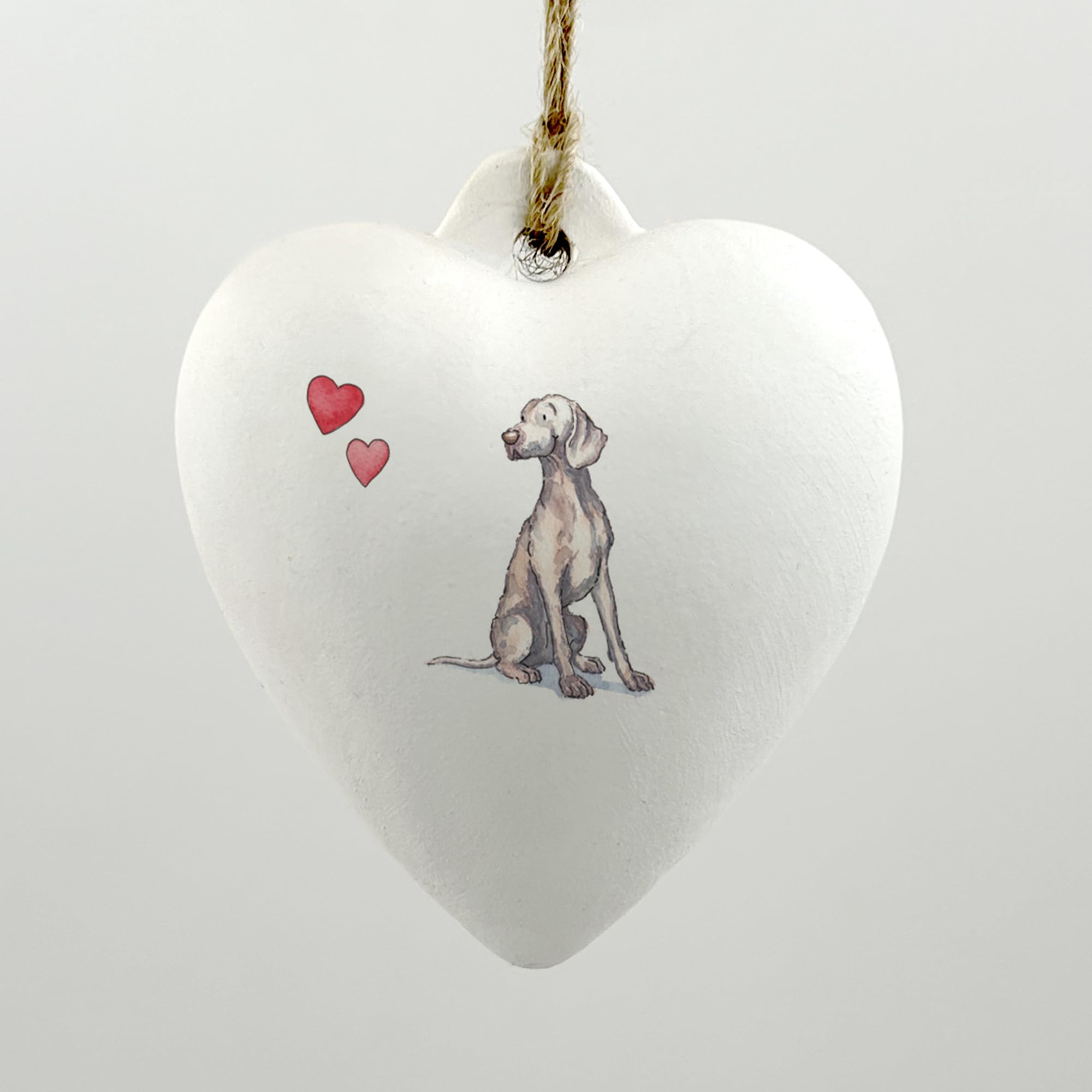 Image Industry Weimaraner Ceramic Heart Bauble - Dog Lovers - Gift for the Home - Hanging Ornament