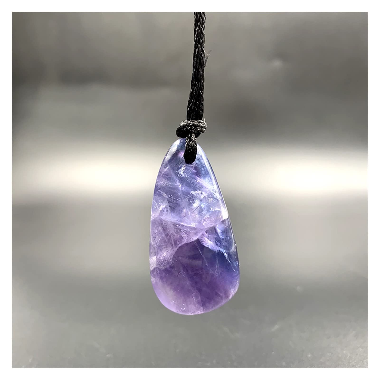Colgante de Cristal de Cuarzo de fluorita púrpura Natural, Collar de Piedras Preciosas de Grava áspera de púrpura, decoración Inicio Colecciones