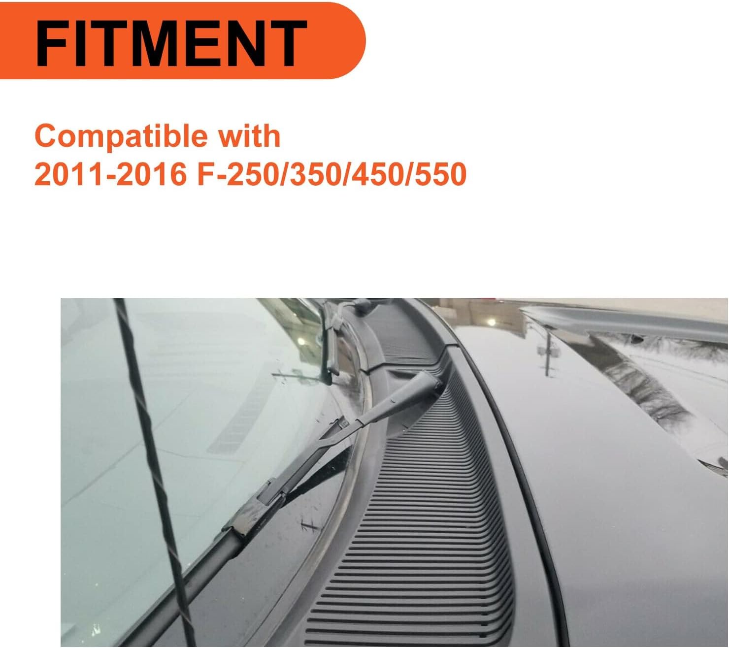 ECOTRIC Windshield Wiper Cowl Vent Grille Cover Panels Kit Compatible with 2011-2016 F250 F350 F450 F550 Black Both Driver and Passenger Side
