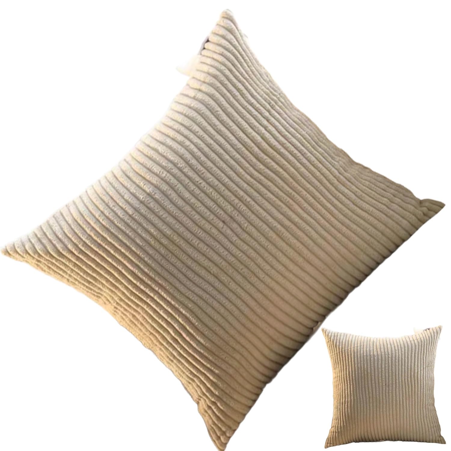 ILiemao 2 Pack Corduroy Soft Decorative Square Rectangle Throw Pillow Cover 60x60 50x70 80x80 cm Cushion Covers Pillowcase, Home Decorations for Sofa Couch Bed Chair(W18,2pcs 40x40cm)
