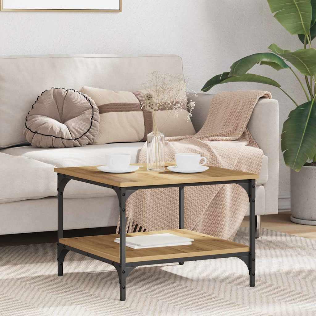 vidaXL Table Basse Chêne Artisanal 55 x 55 x 40 cm Bois d'ingénierie