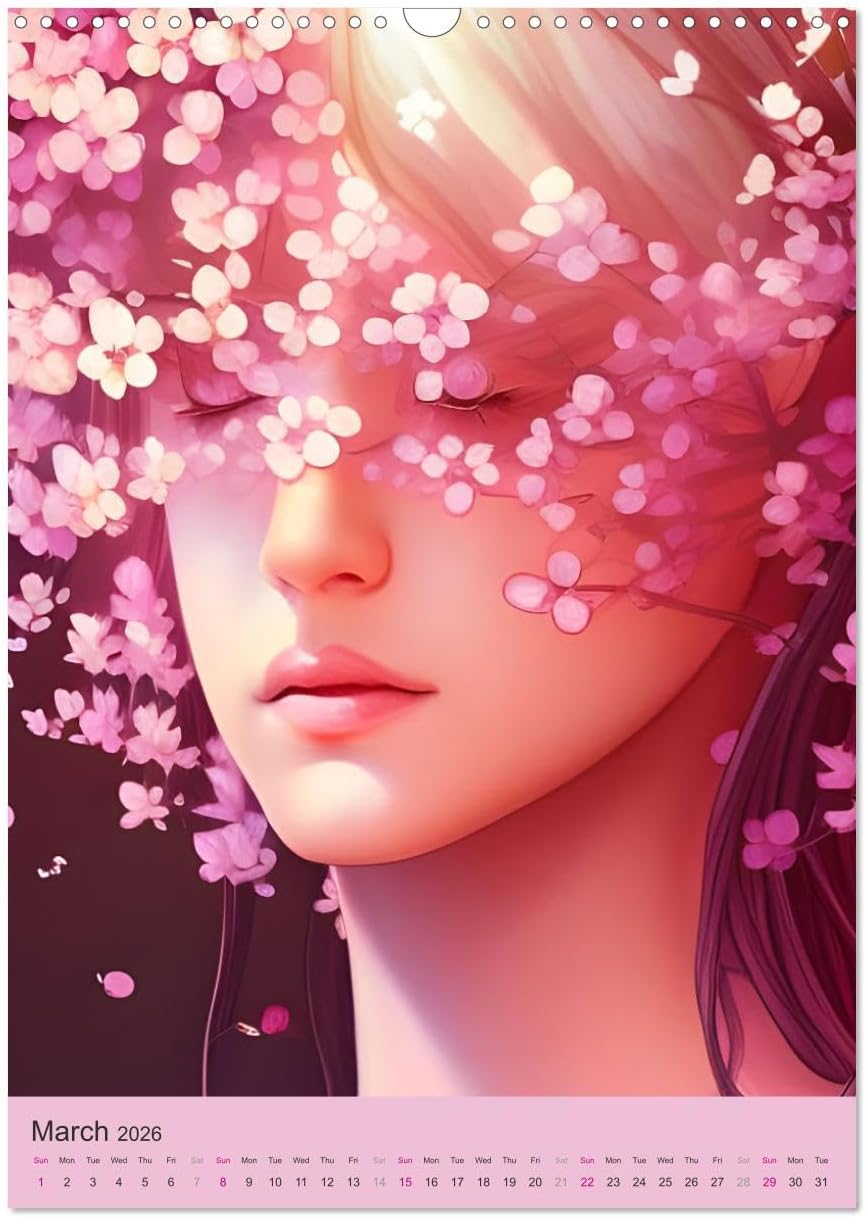 Japanese cherry blossoms - portraits for dreaming, US-Version (Wall Calendar 2026 DIN A3 Portrait), CALVENDO 12 Month Wall Calendar