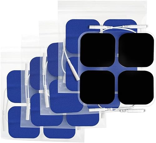 AUVON Almohadillas para electrodos de unidad TENS con rendimiento autoadherible mejorado y diseño no irritante para electroterapia (Azul)