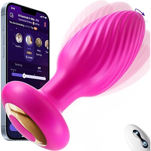 360° Rotation Anal Vibrator Adult Sex Toys for Men - Swirl Surround Prostate Massager Vibrators Stimulate Prostate Point APP Remote Control, Adult Toys Anal Plug with 9 Vibrating Anal Toys
