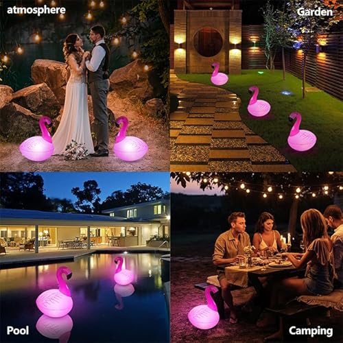Miniatura 6 de Topool Linterna Solar Hinchable Flamenco Para Piscina, Estanque Y Jardín, Lámpara Led Flotante Ip68, Iluminación Decorativa Automática Con Energía Solar 4, Pink
