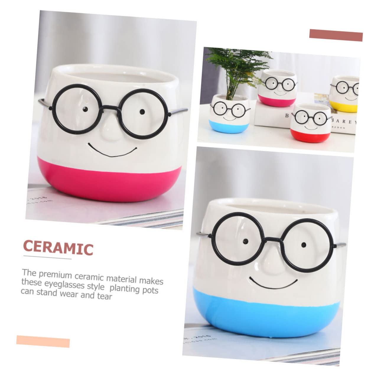 2 szt. Doniczki Donice na twarz Doniczki Wazon Ceramiczne doniczki na orchidee Ozdobne pojemniki Donice na rośliny doniczkowe Mała doniczka ceramiczna Ceramika Delikatna doniczka Sukulenty Kwiaty doni