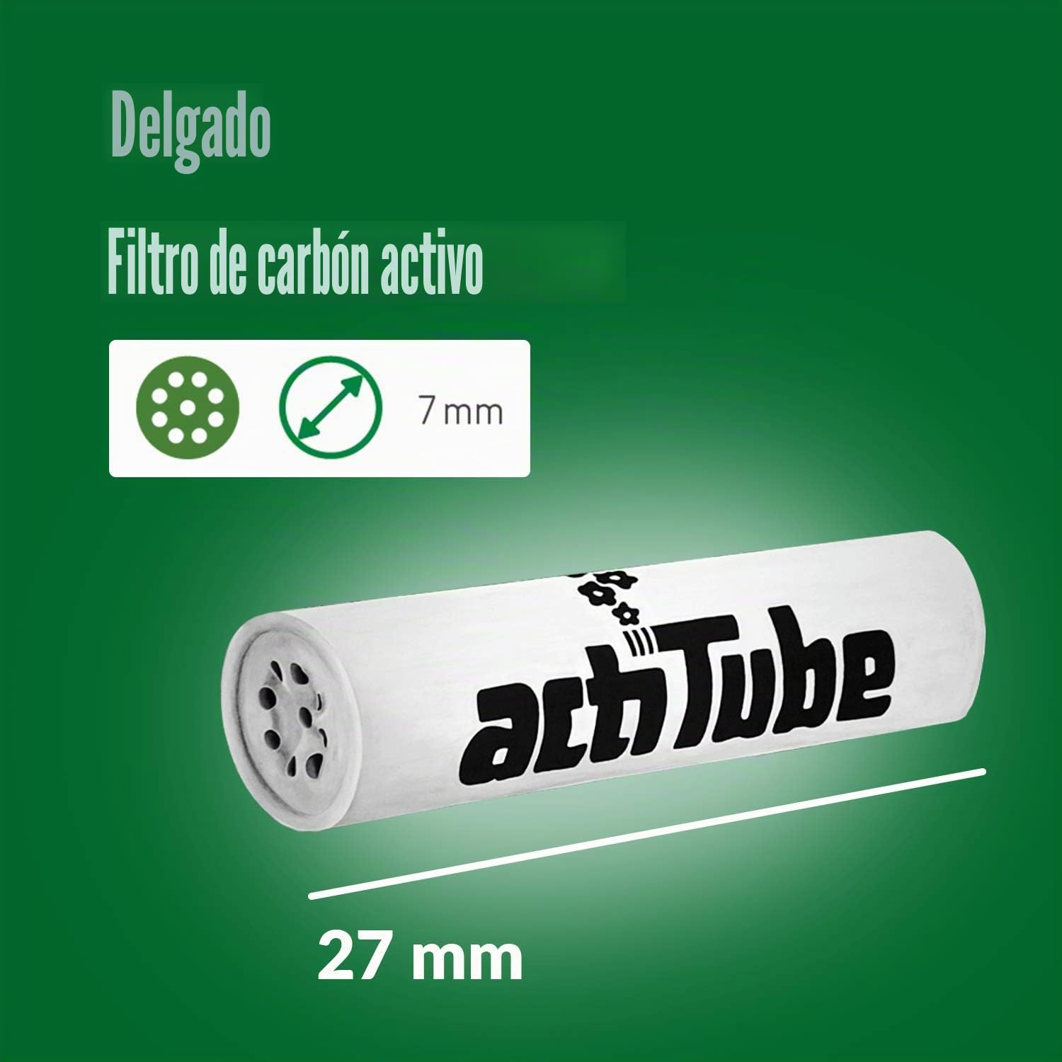 actiTube - Juego de filtros de carbón activo Slim Kogu, 7,1 mm, incluye un saverette, 10x50 (500)