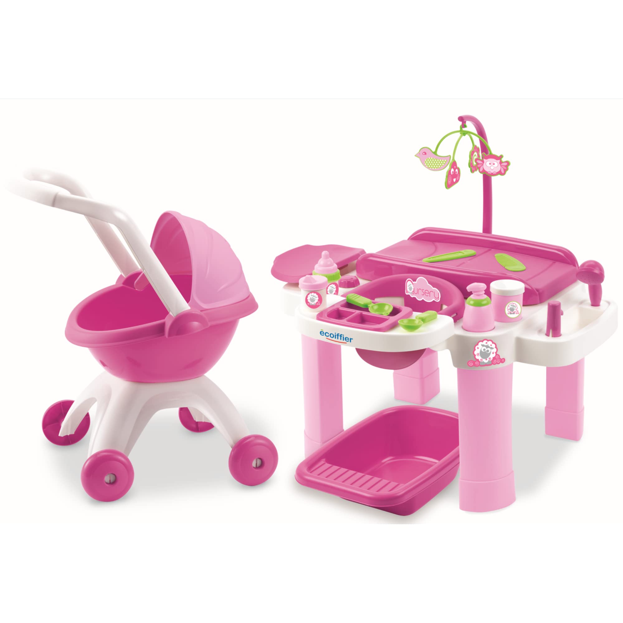 Giocattoli Ecoiffier 2889 Super Pack Nursery - Nursery per bambola con carrozzina - da 18 mesi - Made in France