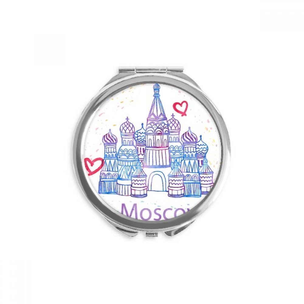 Miroir de poche Russie de maquillage à la main compact multicolore portable